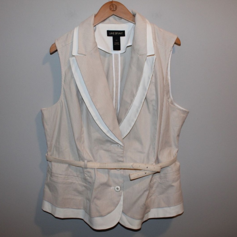 Lane Bryant Button Front Belted Vest HW4884